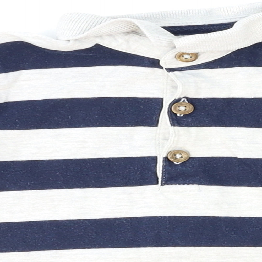 F&F Boys Grey Striped  Basic Polo Size 12-18 Months