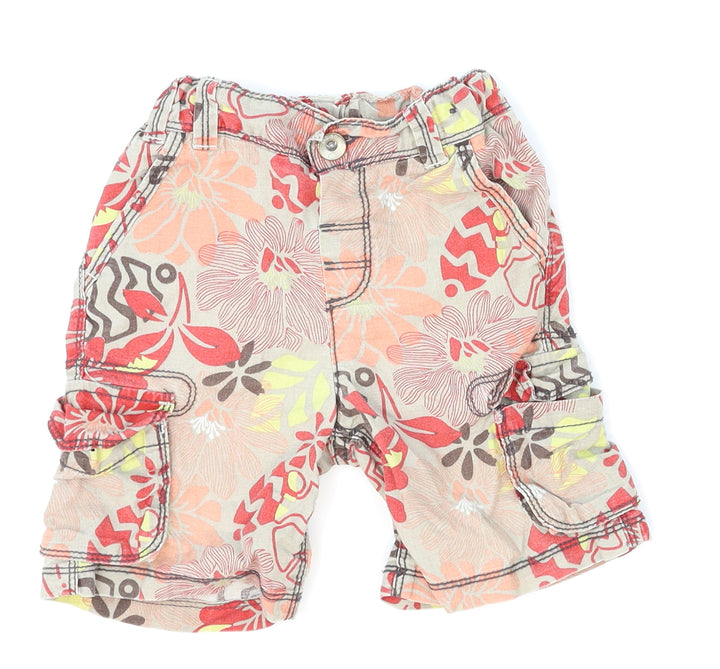 Marks and Spencer Boys Red Floral Cargo Trousers Size 18-24 Months