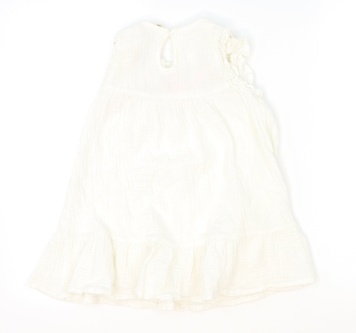 Unbranded Girls White Floral  A-Line  Size 4-5 Years