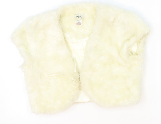 Front view of Kylie girls’ ivory gilet jacket, size 11, years