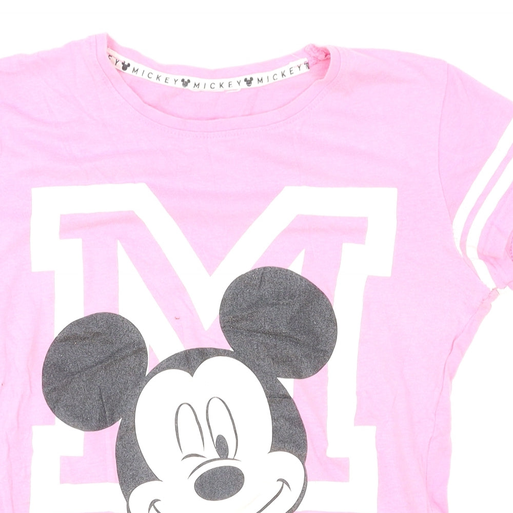 Unbranded Girls Pink   Basic T-Shirt Size 10 Years  - Mickey Mouse, Disney