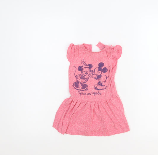 Front view of Young Dimention girls’ pink t-shirt dress