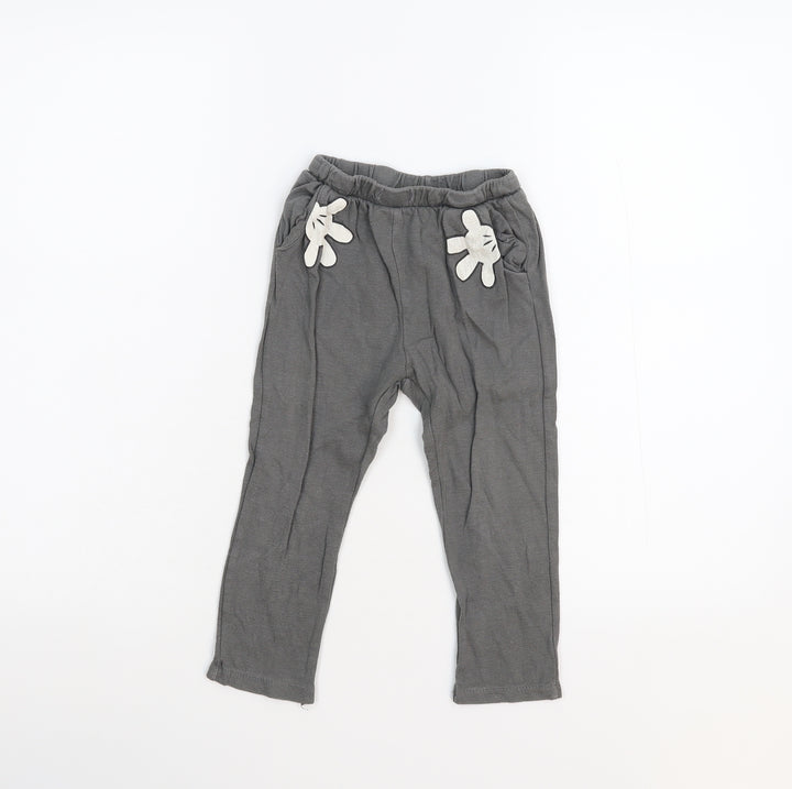 Zara Girls Grey   Sweatpants Trousers Size 2-3 Years - Disney