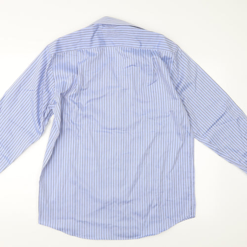 Marks and Spencer Mens Blue Striped   Dress Shirt Size 40