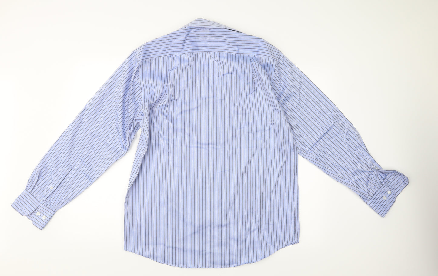 Marks and Spencer Mens Blue Striped   Dress Shirt Size 40