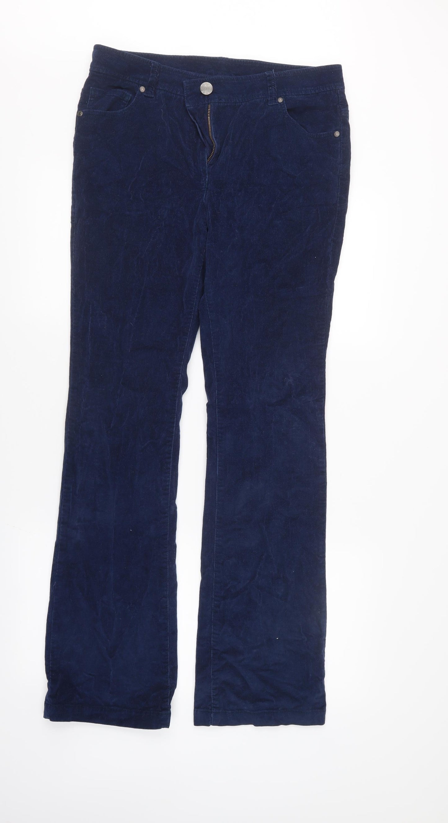 TU Womens Blue  Corduroy Bootcut Jeans Size 12 L31 in