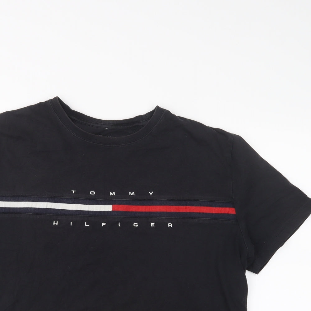 Tommy Hilfger Mens Black    T-Shirt Size XL
