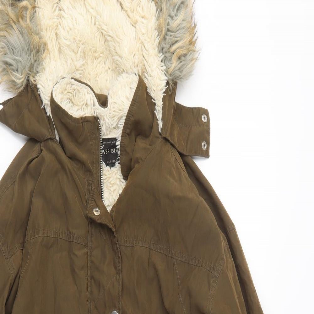 River Island Womens Green   Parka Coat Size 10