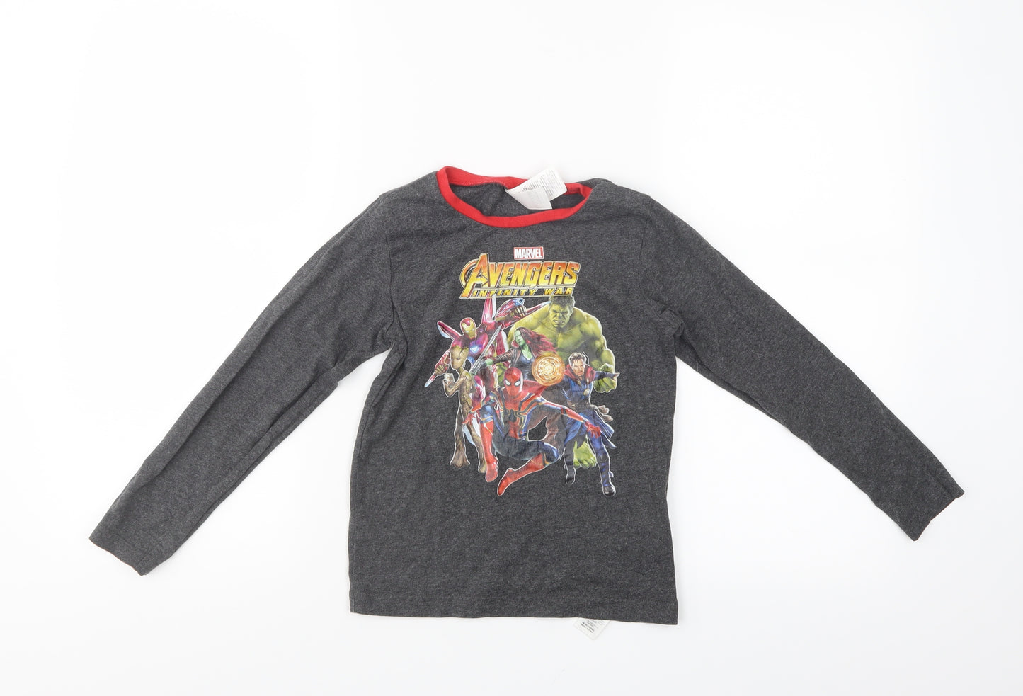 Marvel Boys Grey   Henley Sweatshirt Size 7-8 Years  - Marvel