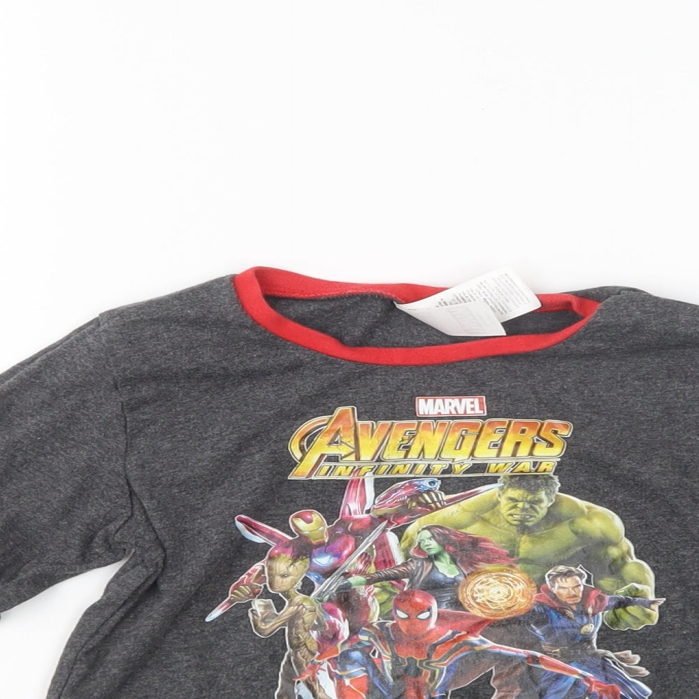Marvel Boys Grey   Henley Sweatshirt Size 7-8 Years  - Marvel