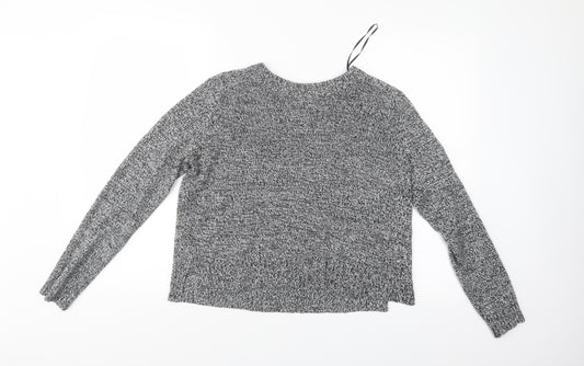 Front view of Divided women’s grey henley jumper, size M