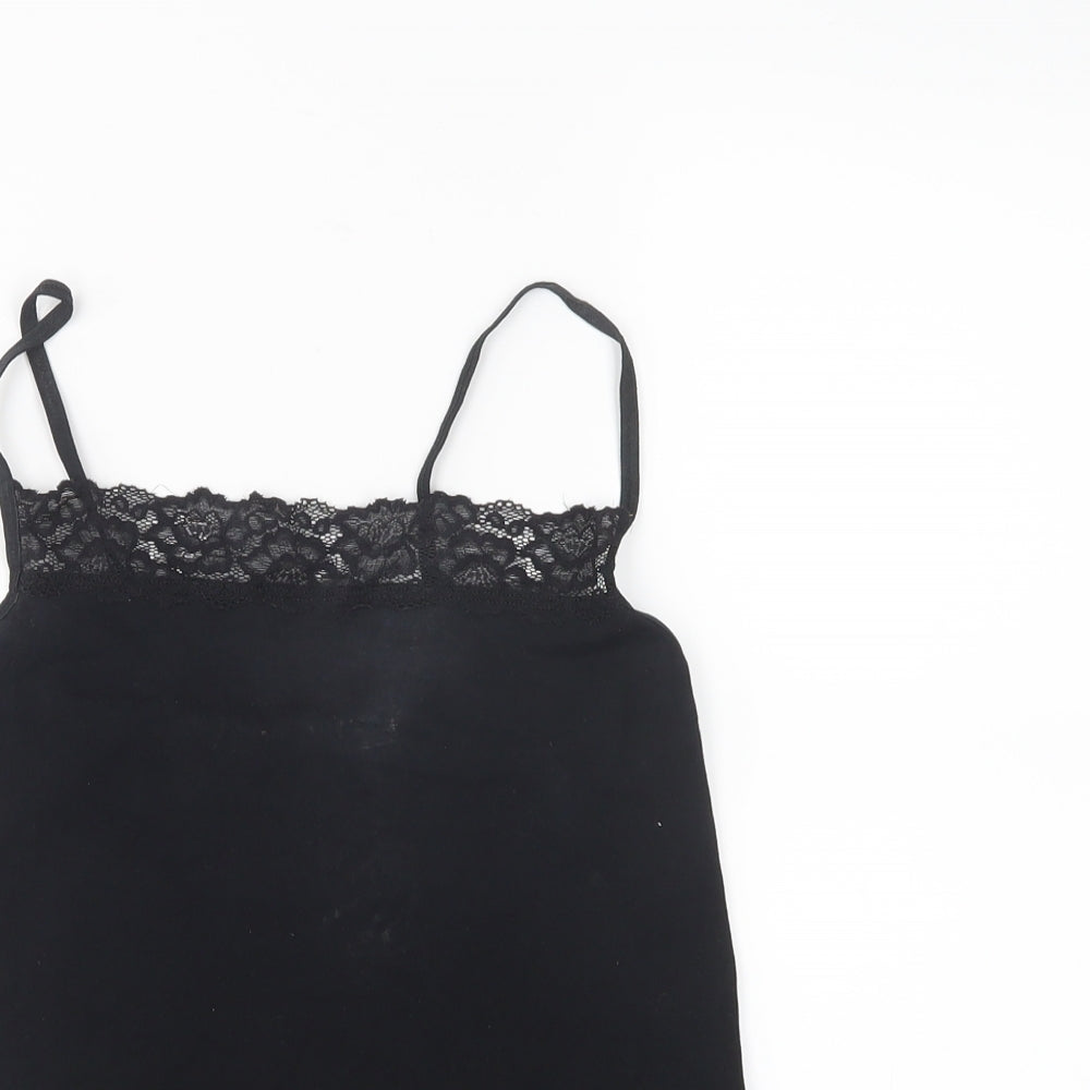 M&s Womens Black   Basic Tank Size 10