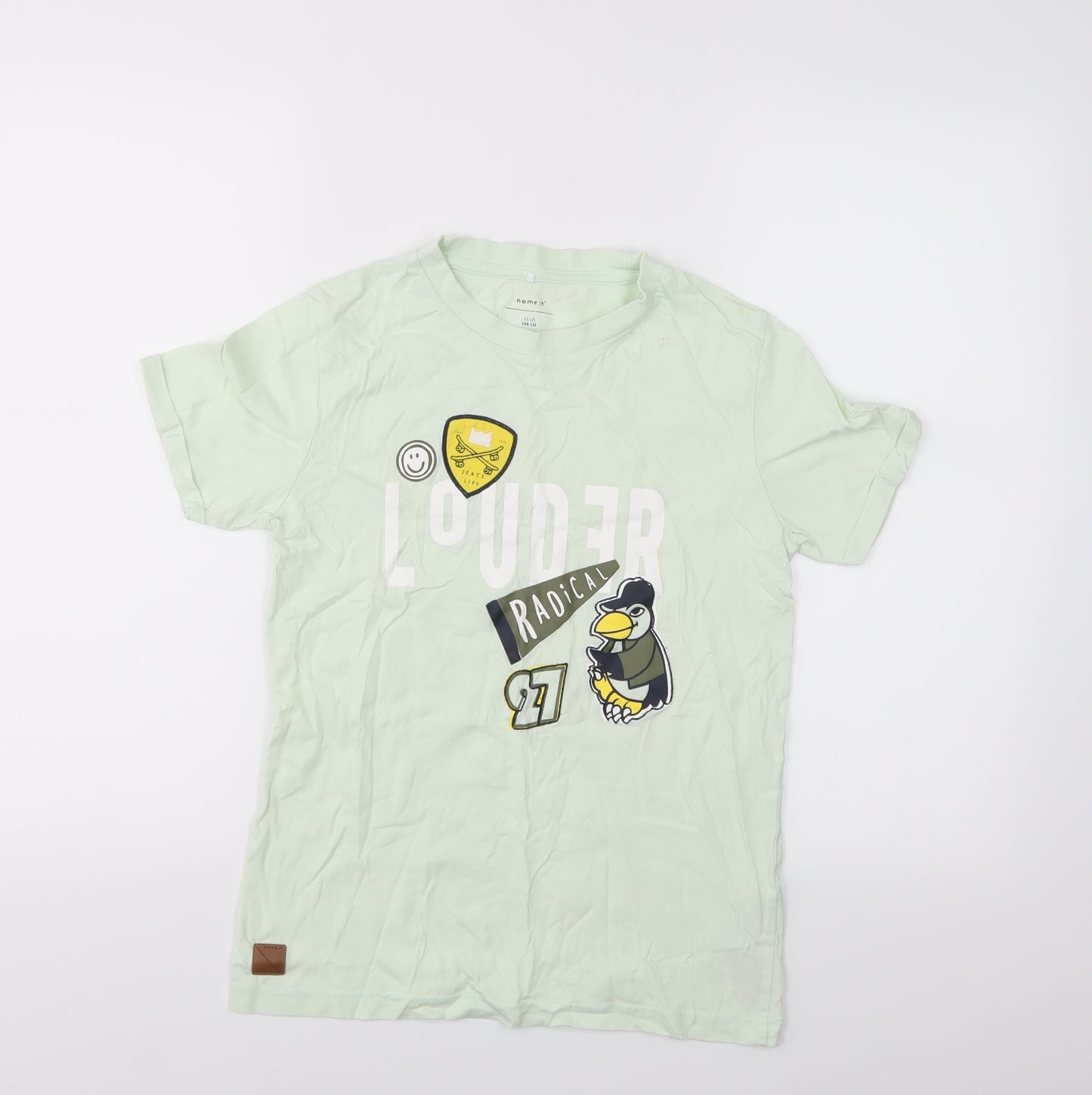 name it Boys Green   Basic T-Shirt Size 11-12 Years