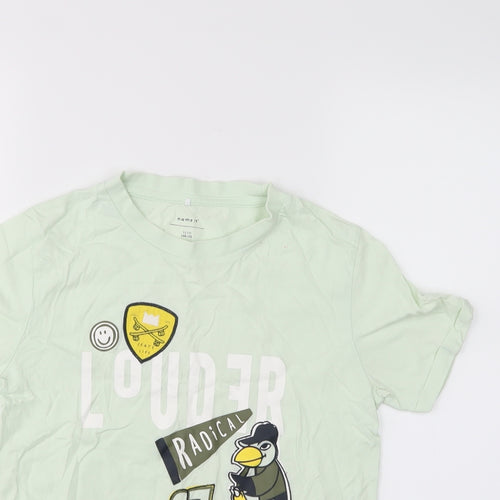 name it Boys Green   Basic T-Shirt Size 11-12 Years