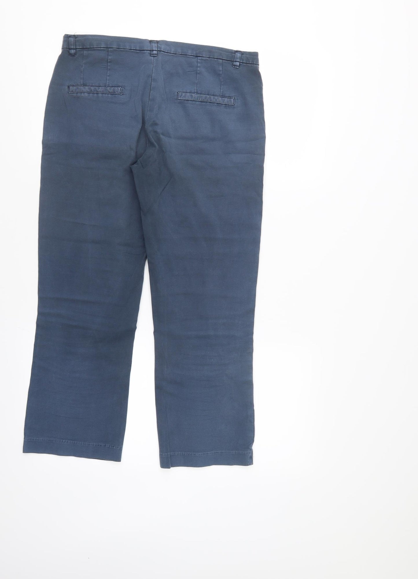 Mango Womens Blue   Cropped Trousers Size 8 L24 in