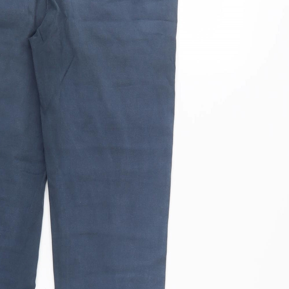 Mango Womens Blue   Cropped Trousers Size 8 L24 in