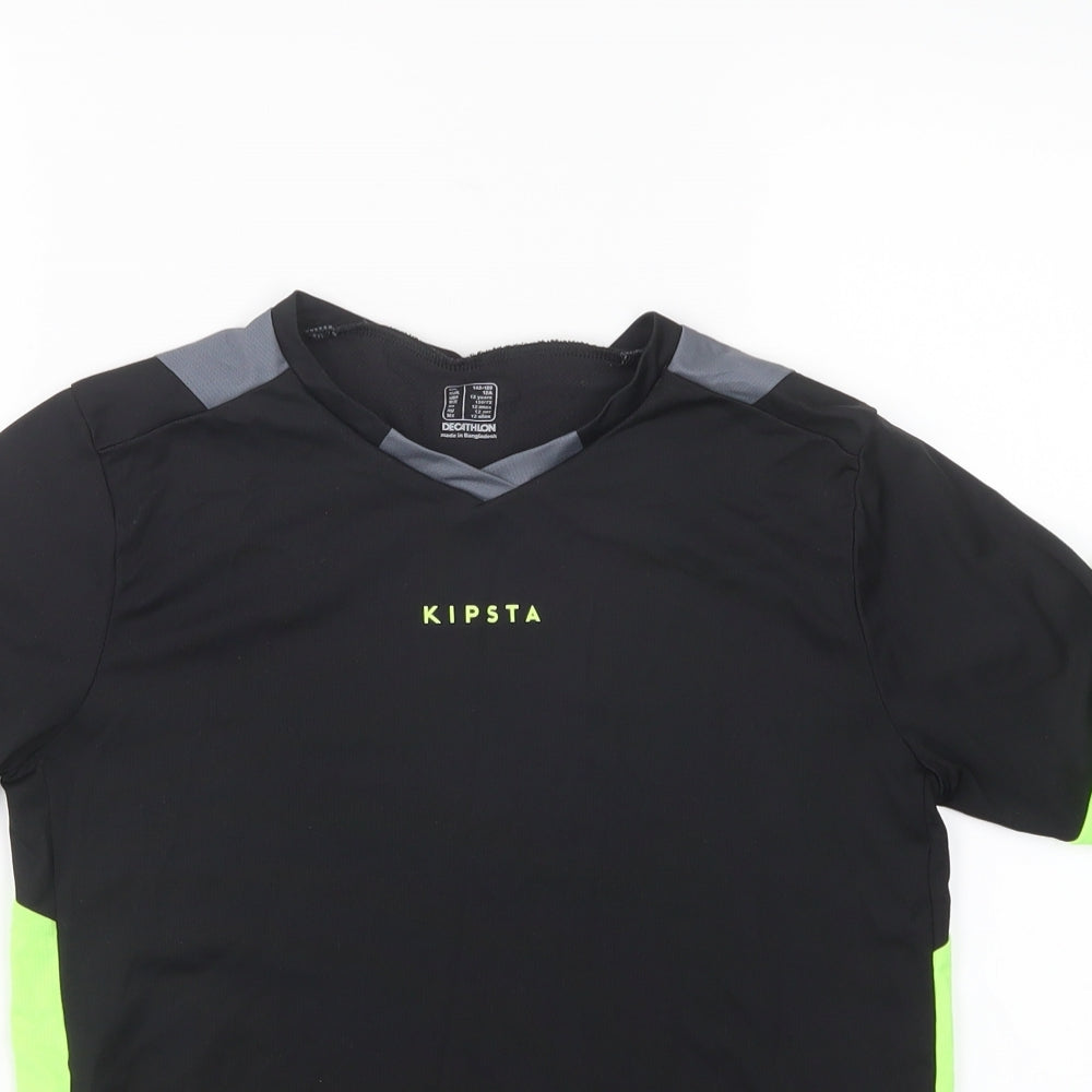 DECATHLON Boys Black   Jersey T-Shirt Size 10-11 Years