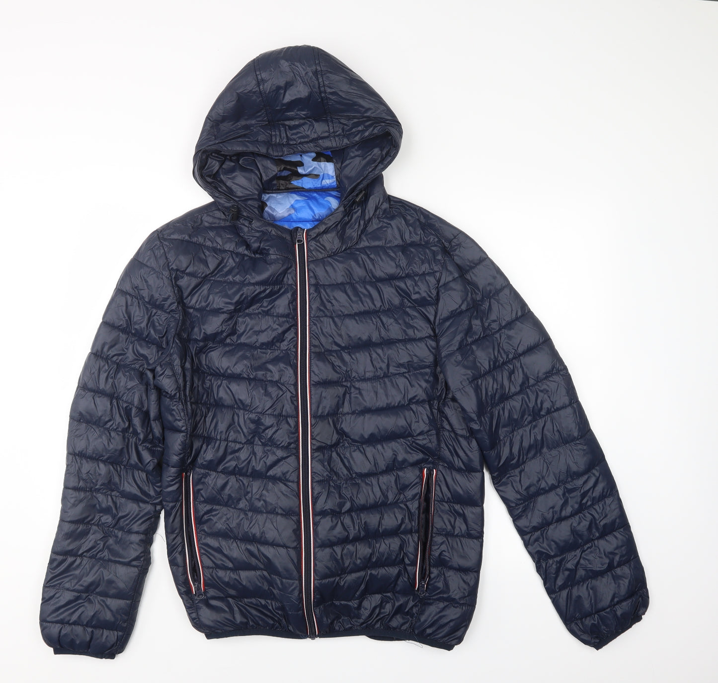 Preworn Womens Blue   Quilted Coat Size 18