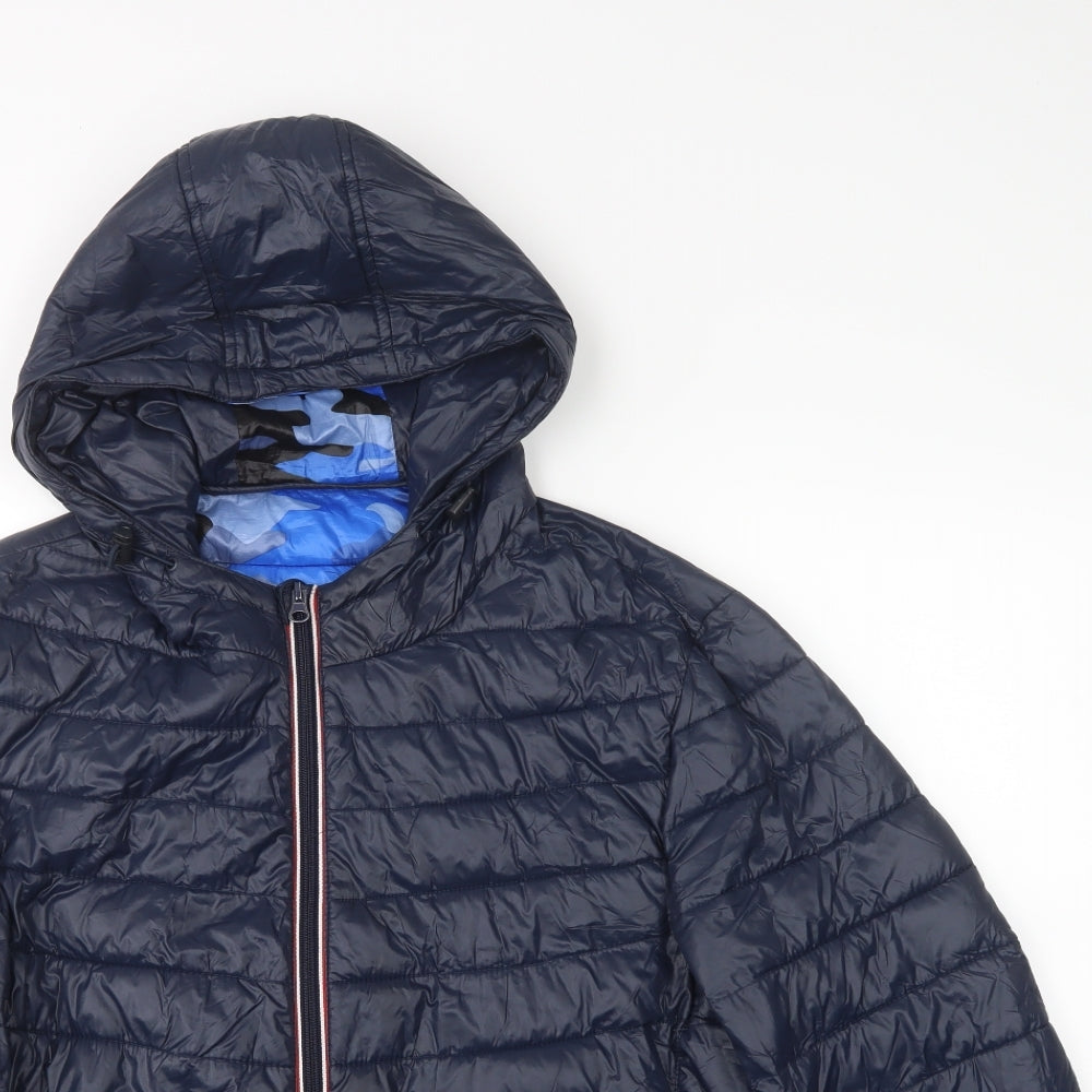 Preworn Womens Blue   Quilted Coat Size 18