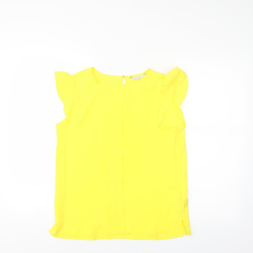 Calliope Womens Yellow   Basic Blouse Size S