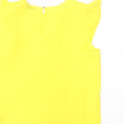 Calliope Womens Yellow   Basic Blouse Size S