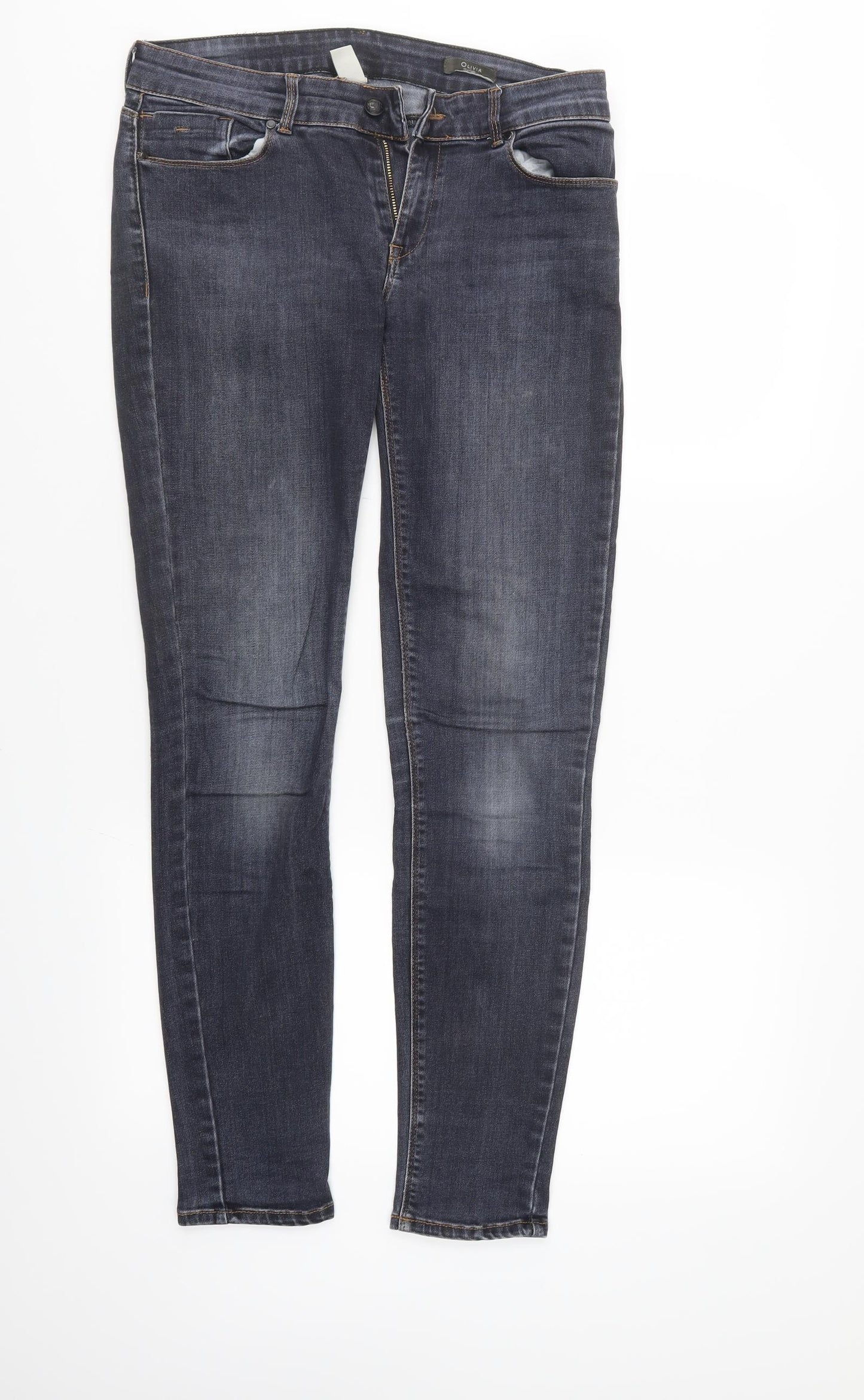 Mango Womens Black  Denim Skinny Jeans Size 12 L29 in