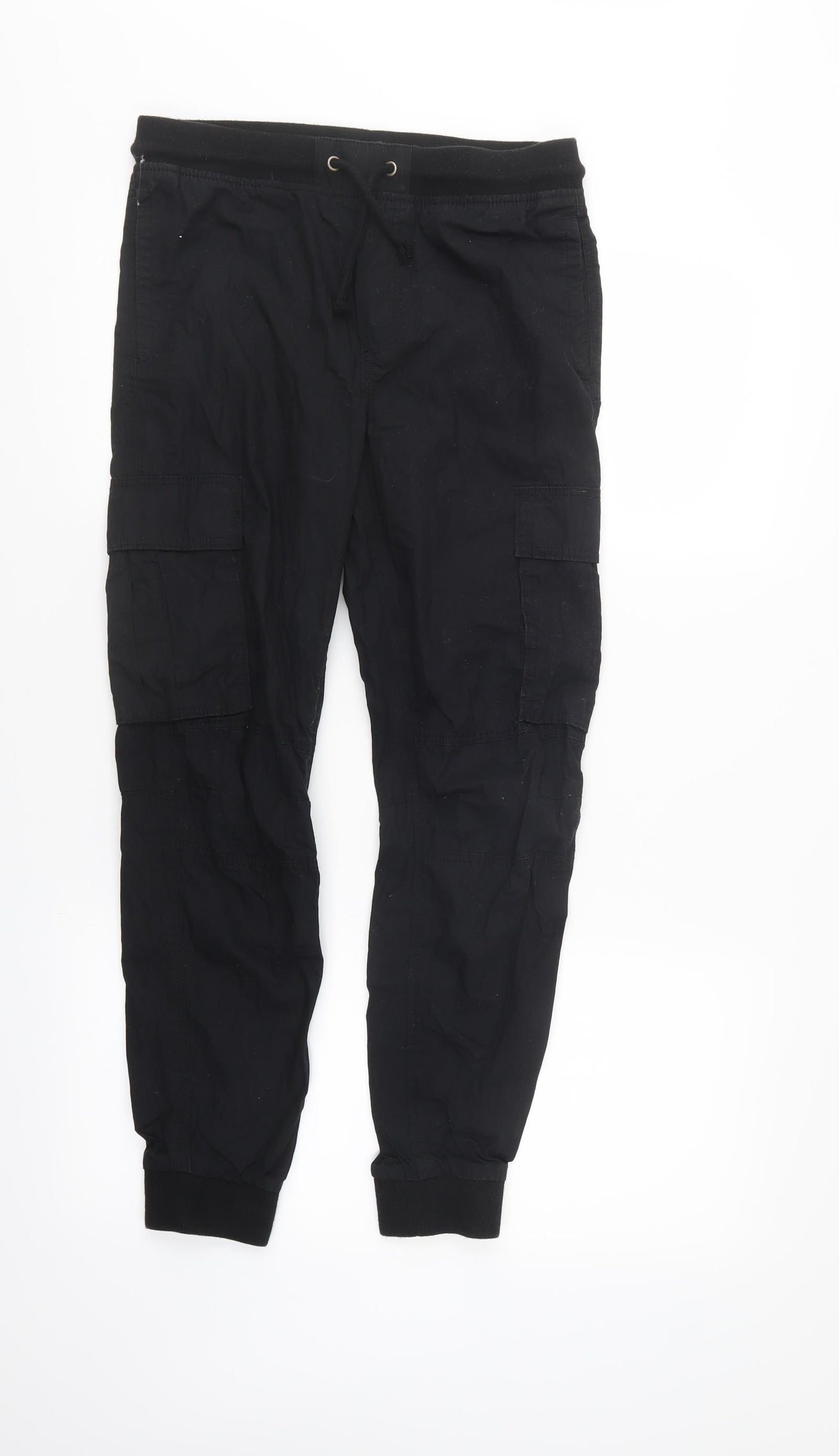 H&M Boys Black   Cargo Trousers Size 12-13 Years