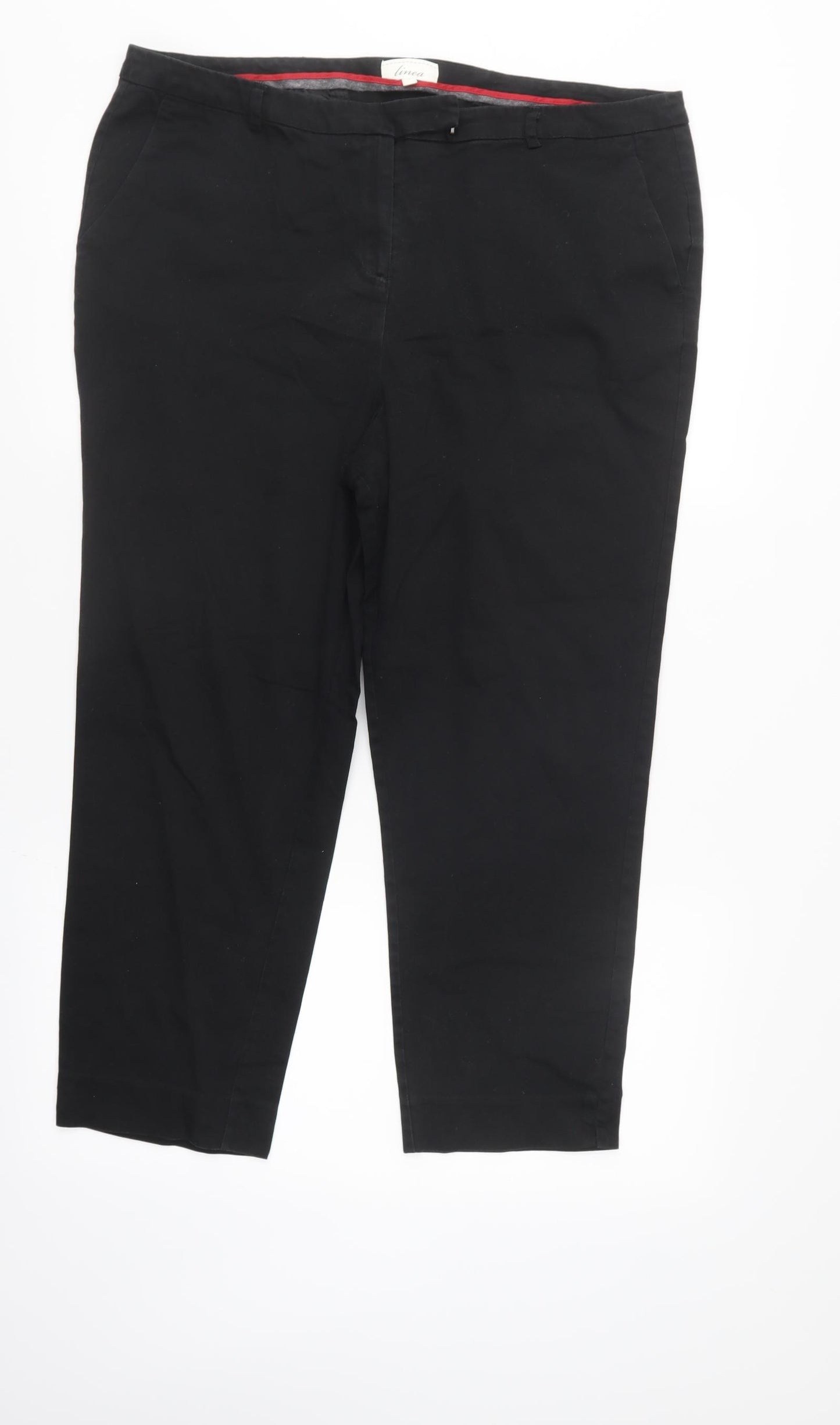 Linea Womens Black   Cropped Trousers Size 18 L25 in