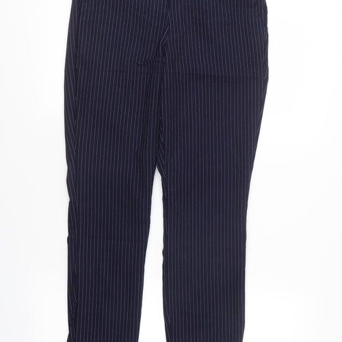 RESERVED Womens Blue Striped  Trousers  Size 10 L27 in - elastic waist