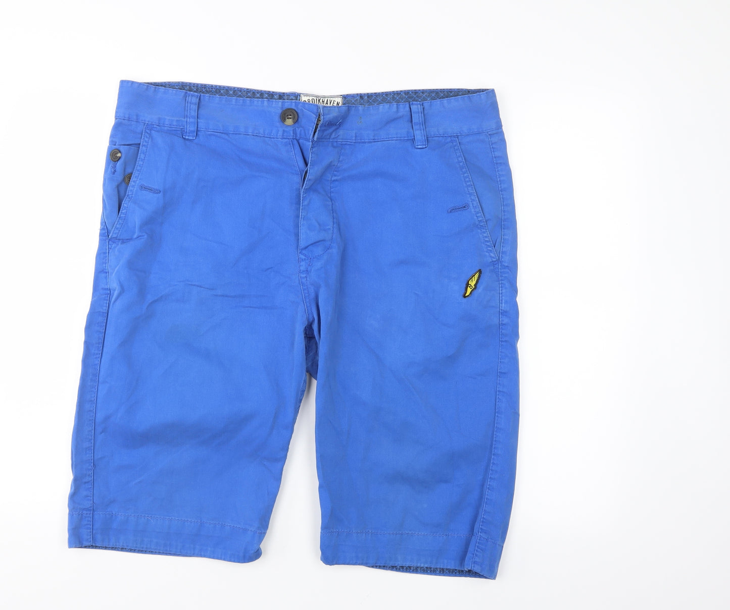 Brookhaven Mens Blue  Denim Chino Shorts Size L