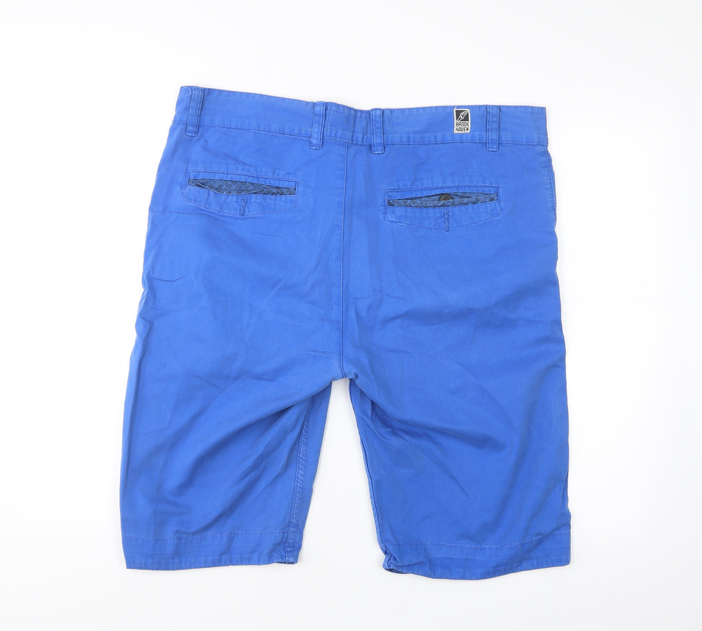 Brookhaven Mens Blue  Denim Chino Shorts Size L