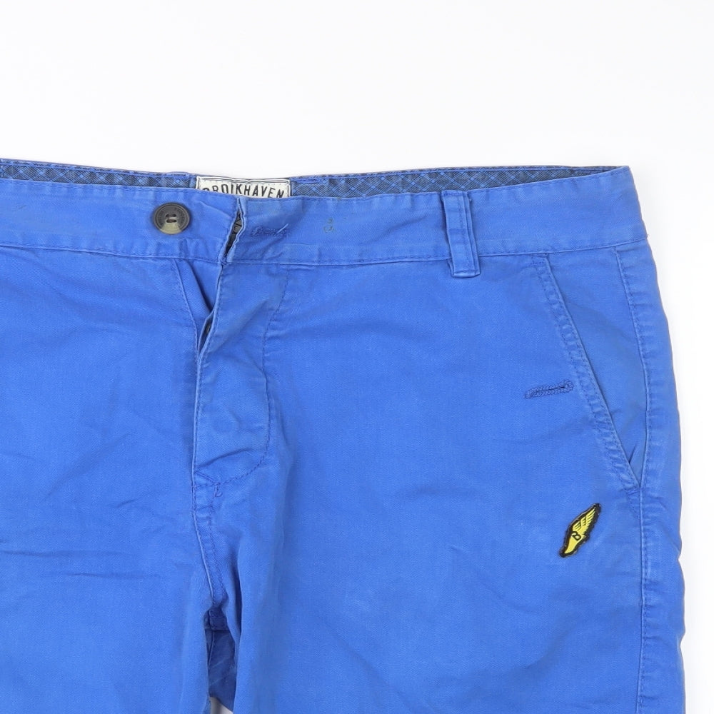 Brookhaven Mens Blue  Denim Chino Shorts Size L