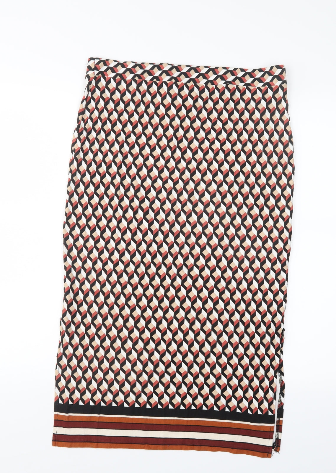 Dorothy Perkins Womens Multicoloured Geometric  Straight & Pencil Skirt Size 14
