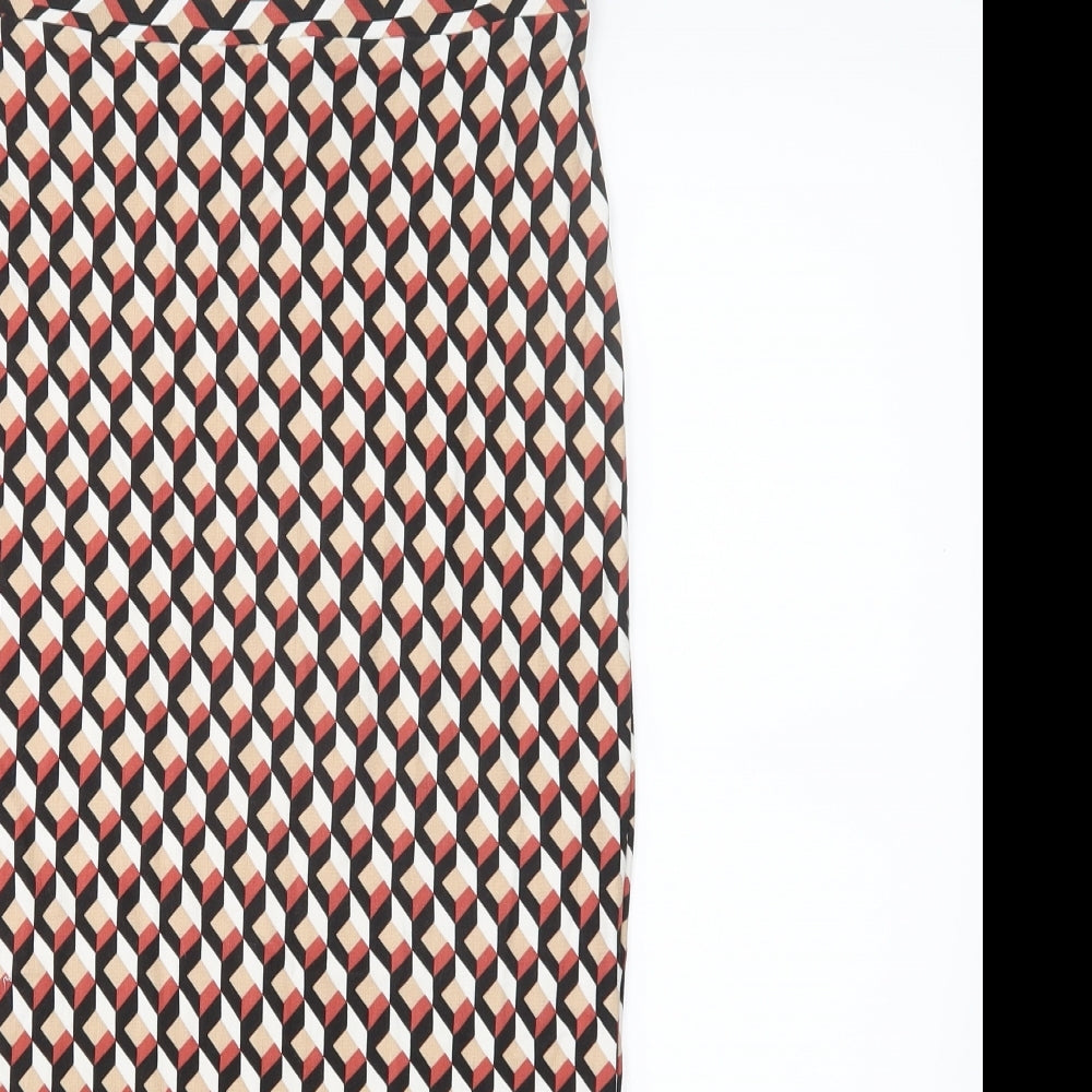 Dorothy Perkins Womens Multicoloured Geometric  Straight & Pencil Skirt Size 14