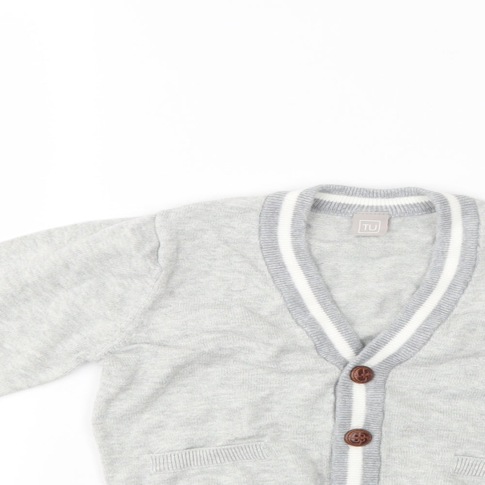 TU Boys Grey   Cardigan Jumper Size 18-24 Months