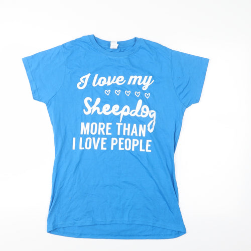 Gilden Womens Blue   Basic T-Shirt Size L