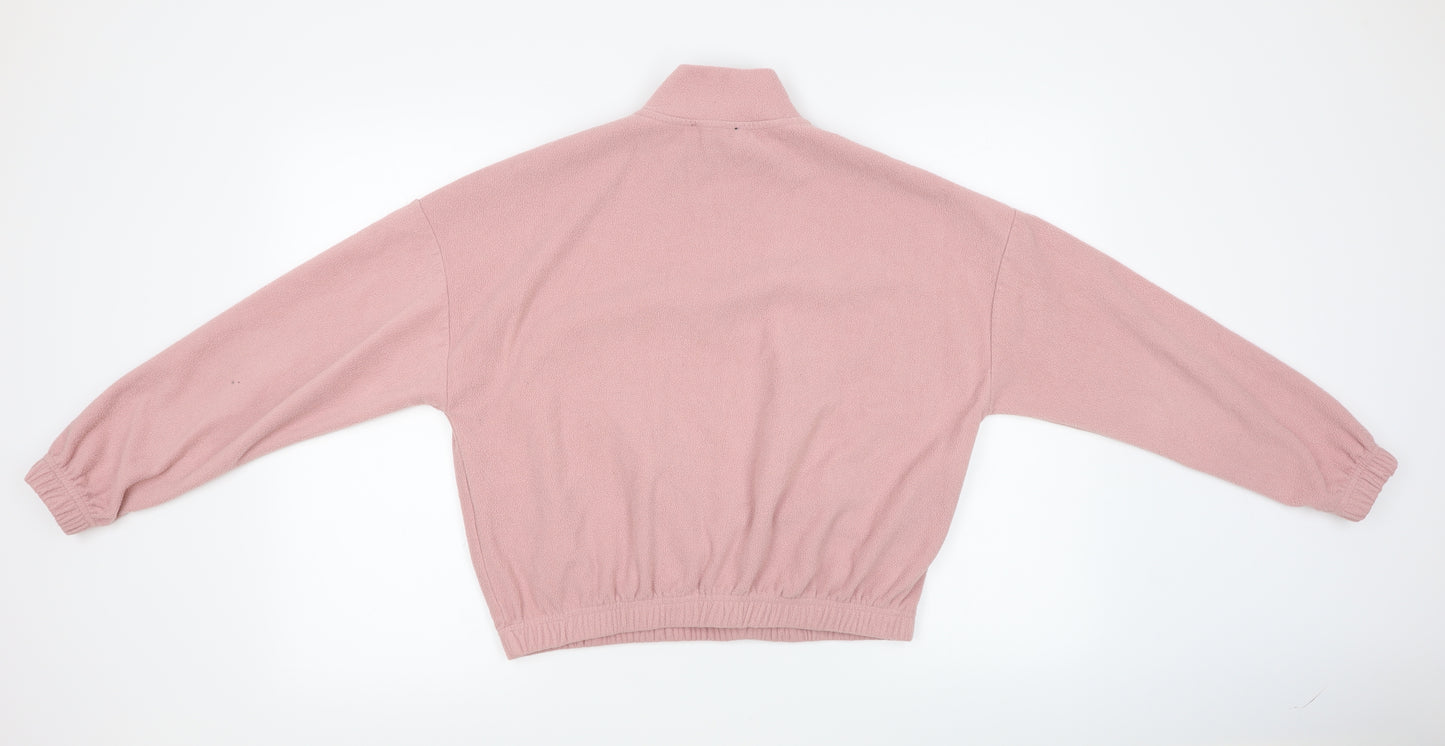 New Look Womens Pink  Fleece Henley Jumper Size 10