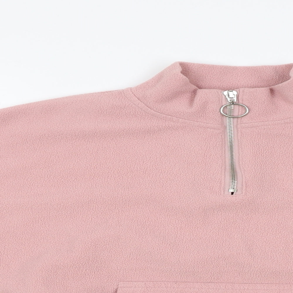 New Look Womens Pink  Fleece Henley Jumper Size 10