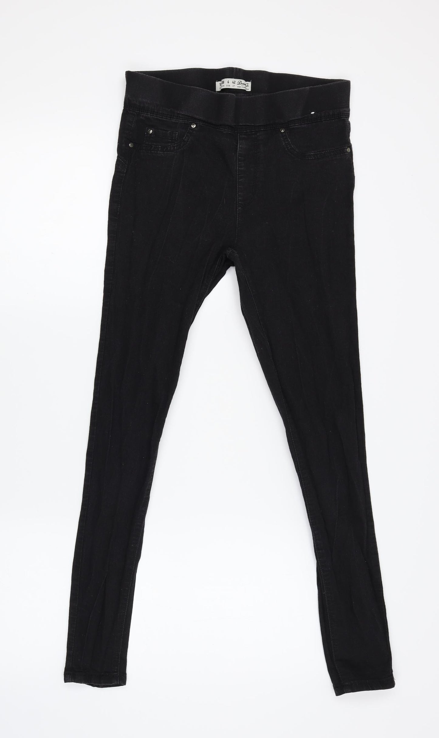 Primark Womens Black  Denim Jegging Leggings Size 10 L27 in