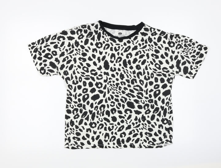 F&F Womens Multicoloured Animal Print Basic T-Shirt Size 10