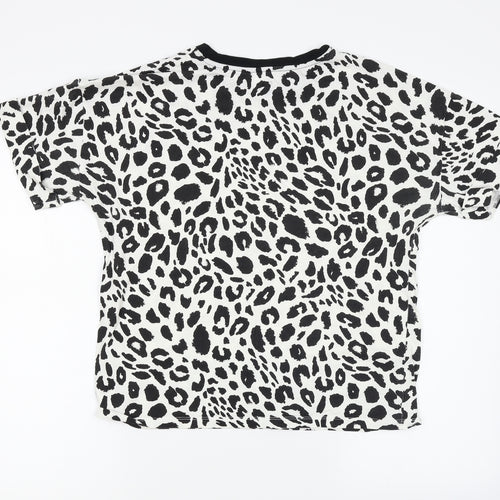 F&F Womens Multicoloured Animal Print  Basic T-Shirt Size 10