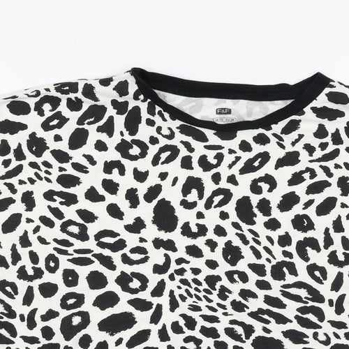 F&F Womens Multicoloured Animal Print  Basic T-Shirt Size 10