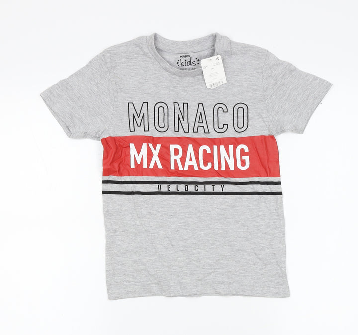 Pep&Co Boys Grey Basic T-Shirt Size 7-8 Years - Monaco MX Racing