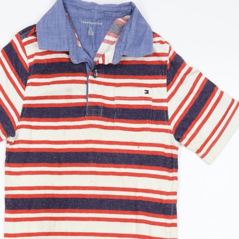 Tommy Hilfiger Womens Multicoloured Striped  Basic Polo Size 8