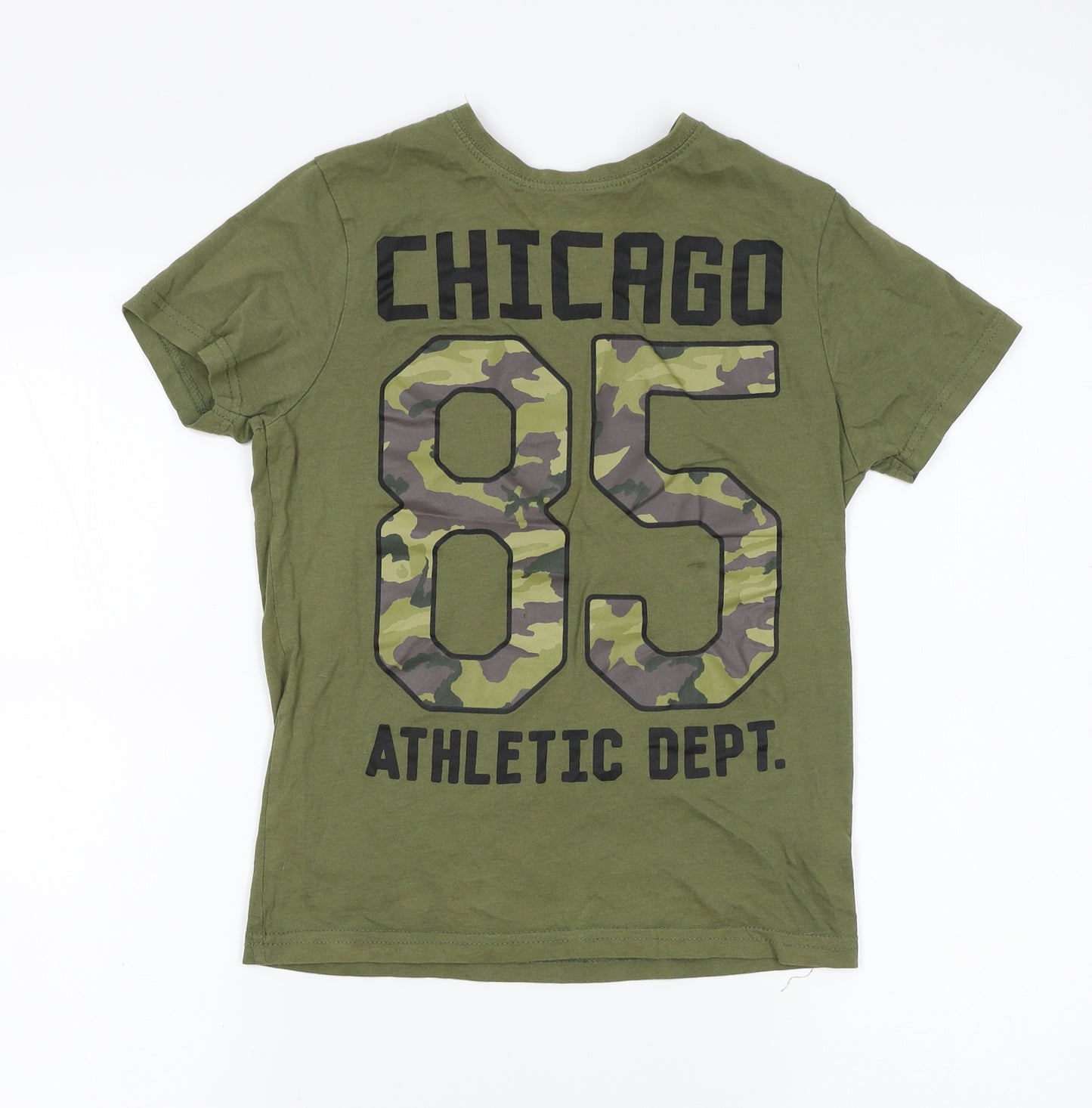 Primark Boys Green   Basic T-Shirt Size 9-10 Years