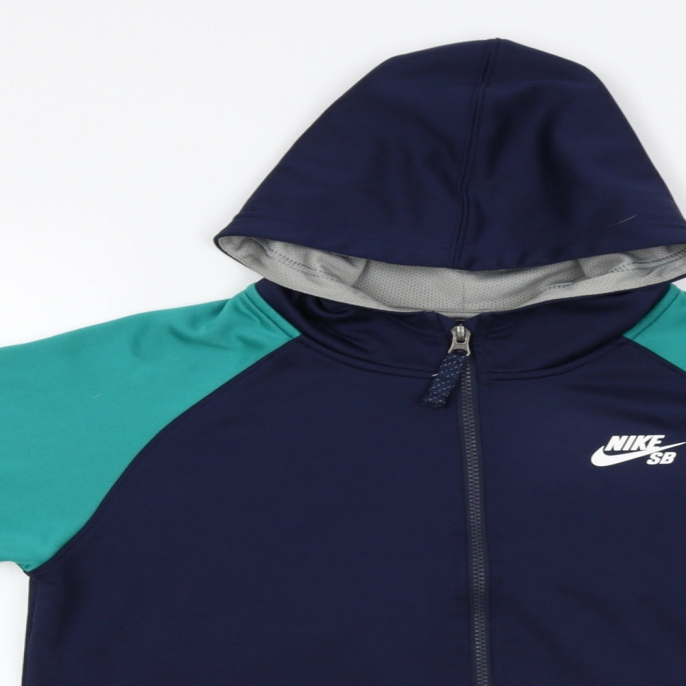Nike Boys Blue  Jersey Full Zip Hoodie Size 12-13 Years