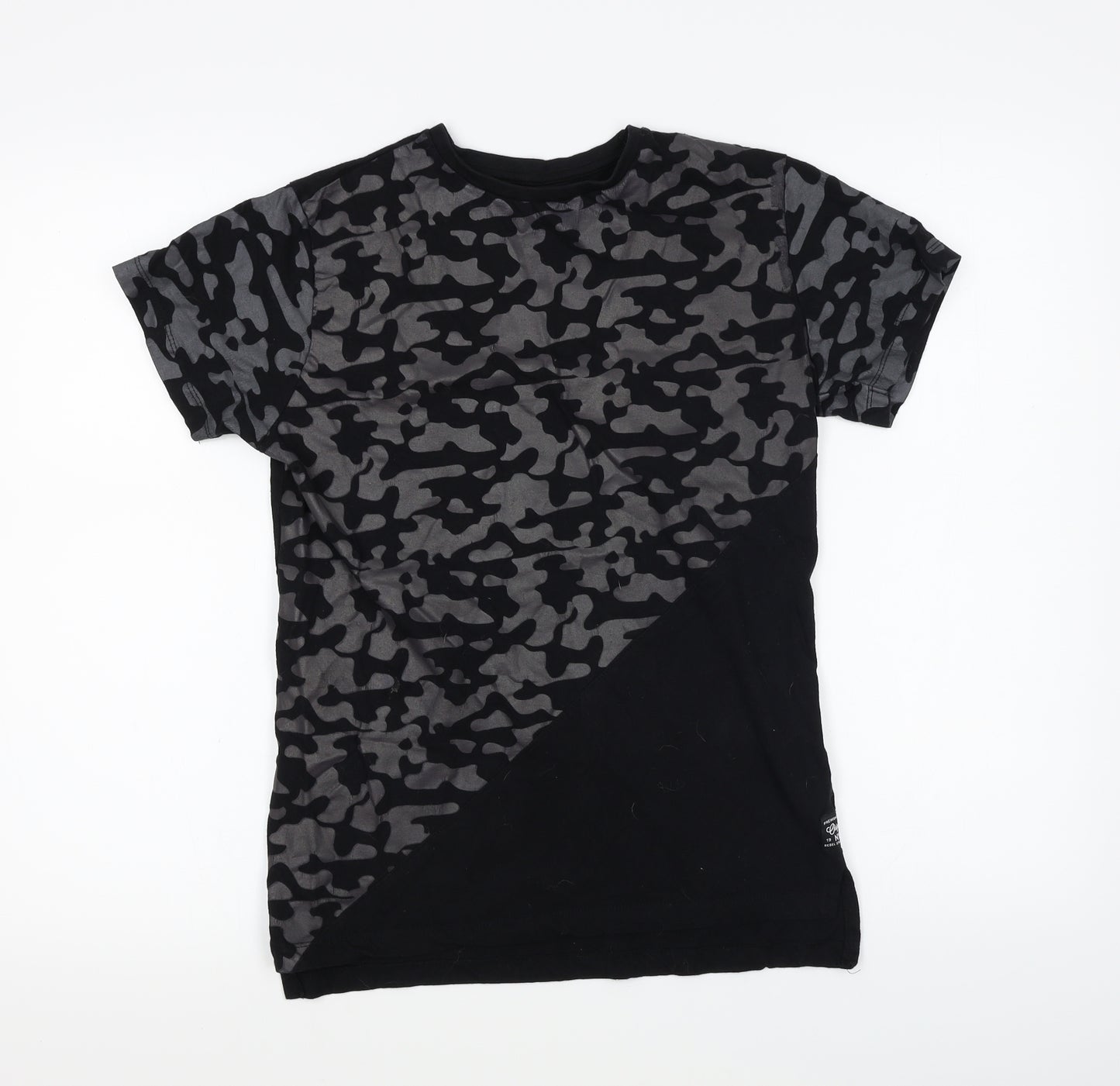 Primark Boys Black Camouflage  Basic T-Shirt Size 11-12 Years