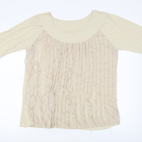 Preworn Womens Beige   Basic T-Shirt Size L