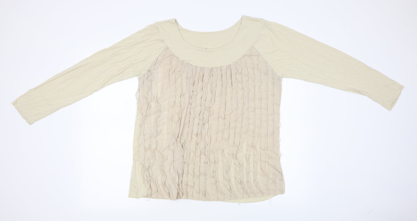 Preworn Womens Beige   Basic T-Shirt Size L