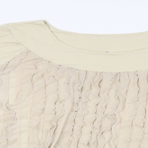 Preworn Womens Beige   Basic T-Shirt Size L